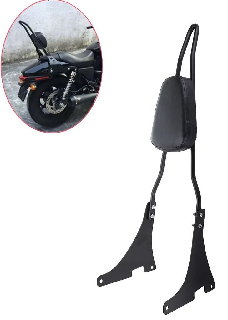 Portapacchi posteriore, sissy bar, imbottitura, colore nero Immagine del prodotto 