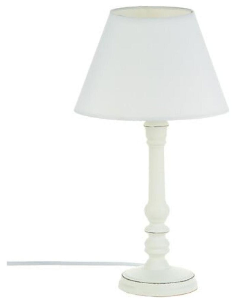 Atmosphera Tischlampe Classico - Holz - Weis - H 36 cm - Produktbild 