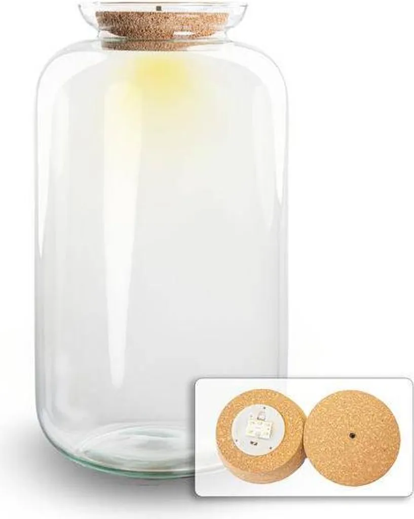 Décoration végétale lumineuse : jardin en bouteille Sven XL LED 43 cm