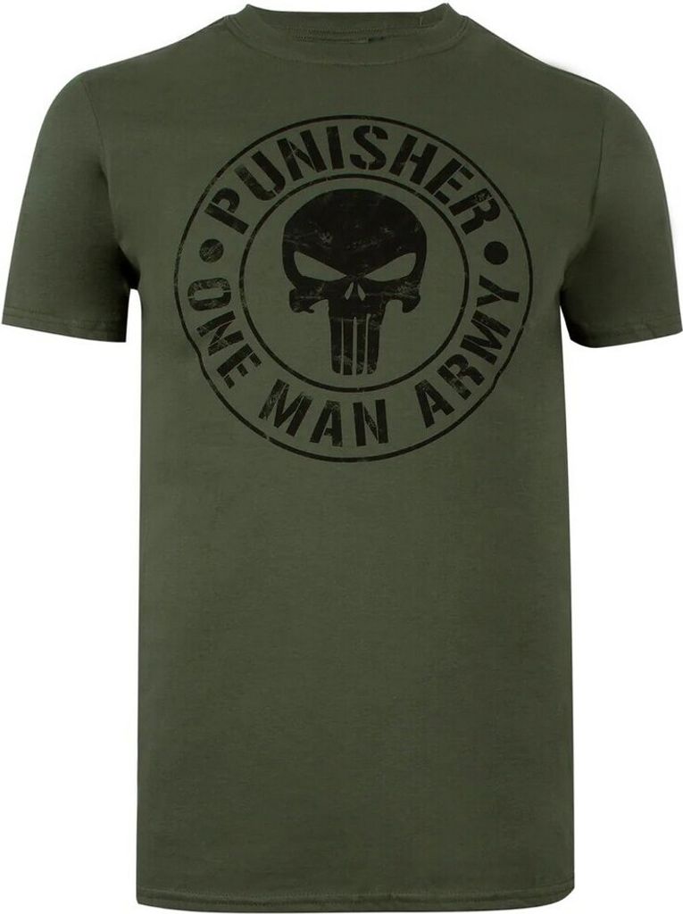 The Punisher - "One Man Army" T-Shirt für Herren TV412 (XXL) (Militärgrün)