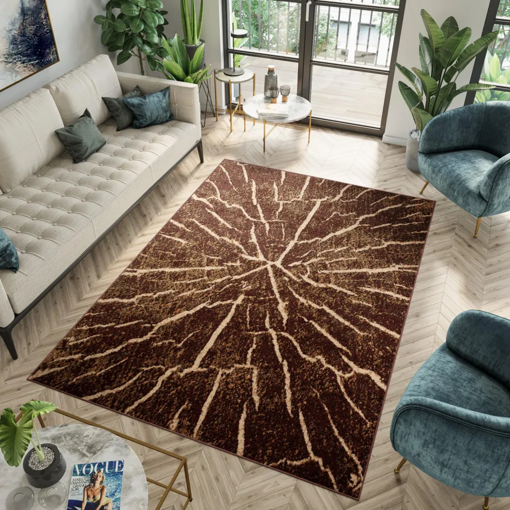 Tapis Marron LUXURY 140x200 cm - Texture Douce et Finition Moderne