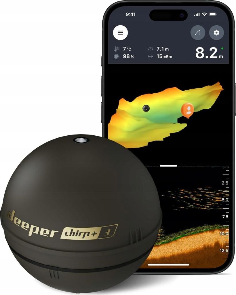 Deeper Chirp+ 3 Echosonda Rybacka GPS Zarzucana Mapy 3D Zdjęcie produktu 