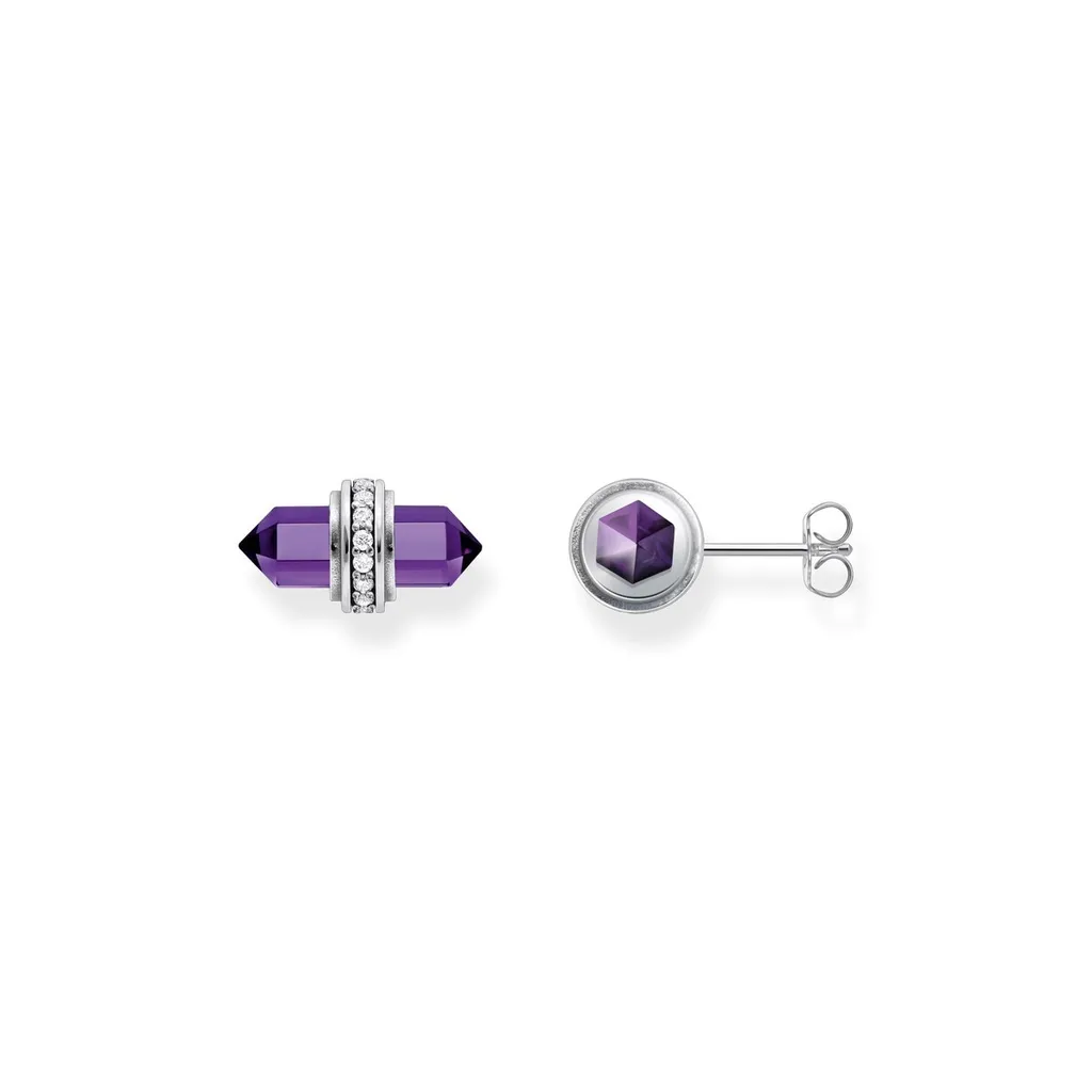 Boucles d'oreilles clous en argent 925 noirci Thomas Sabo pour femme