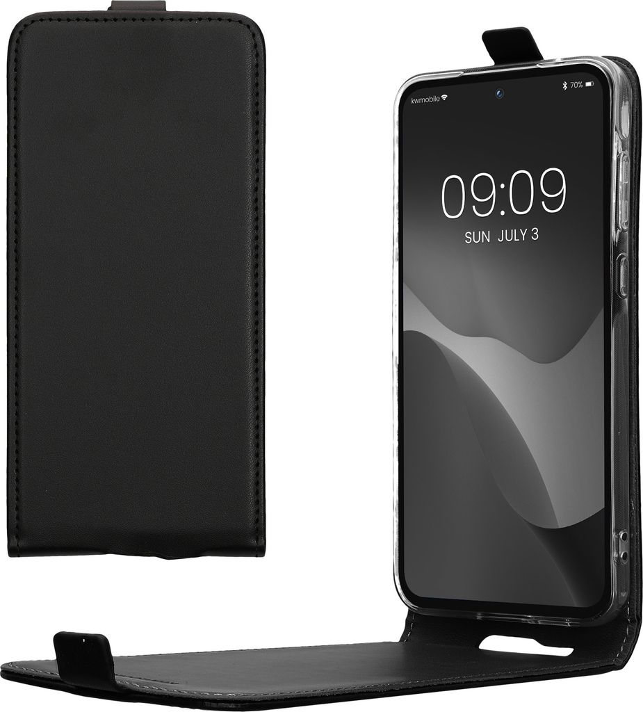 kwmobile Schutzhülle kompatibel mit Samsung Galaxy A35 - Hülle Handy - Flip Case Handyhülle Schwarz
