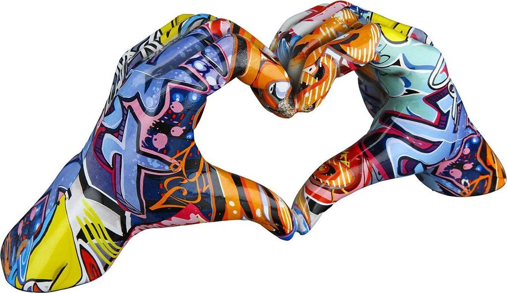 Gilde Dekoobjekt, Herz, "Street Art", Händemotiv, Graffiti, Image du produit 