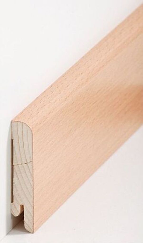 Sockelleiste Echtholzfurnier 15 x 70 x 2500 mm Buche Echtholzfurnier Fußleiste furniert by PROVISTON 25 Meter | 10 Stück