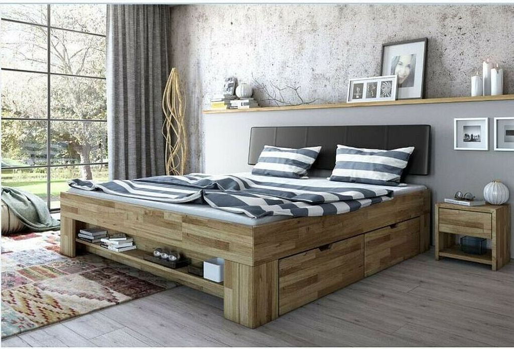 Bett Futonbett Wildeiche massiv Holz geölt | Kaufland.de