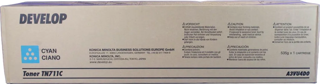 Évitez les Traces avec le Toner Cyan Develop TN711C pour Imprimante Ineo+ 754e