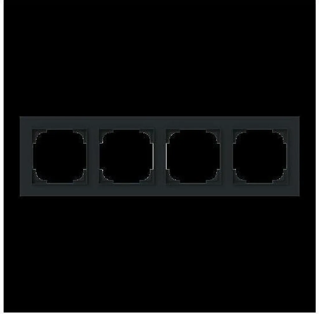 Busch-Jaeger 1724-45M Cadre 4 Postes Alu Argenté Gamme Future Linear
