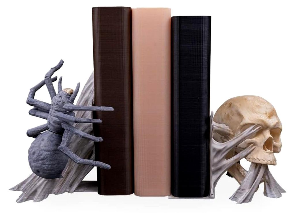 Buchstütze "Thread of Horror" – 3D-gedruckter Buchständer im düsteren Design | Bücherhalter für Horror, Mystery & Thriller | Regal-Deko aus ...