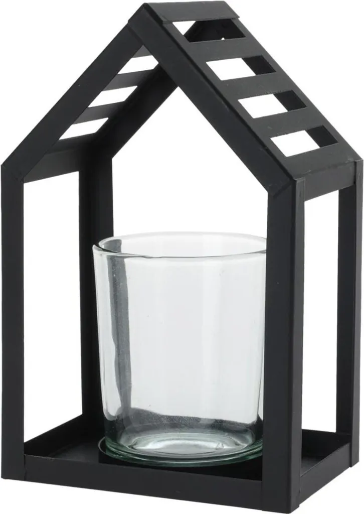 Lot de 12 porte-bougies à chauffe-plat en métal noir design maison
