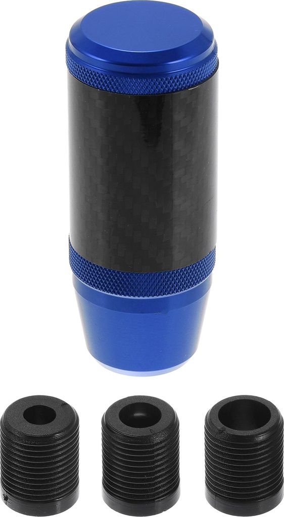 Matte Schaltknauf, 9,5 cm Universal fš¹r Automatik- und Schaltgetriebe mit 3 Adaptern aus blauem Aluminiumlegierung, 1 Set
