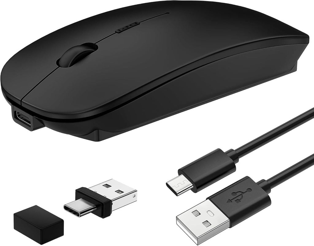 Bluetooth Maus für MacBook Pro/Air/iPad/Laptop/Desktop/Mac,PC – Elegante, Tragbare, Leise, Wiederaufladbare, Leichte Maus – Büromaus mit USB-...