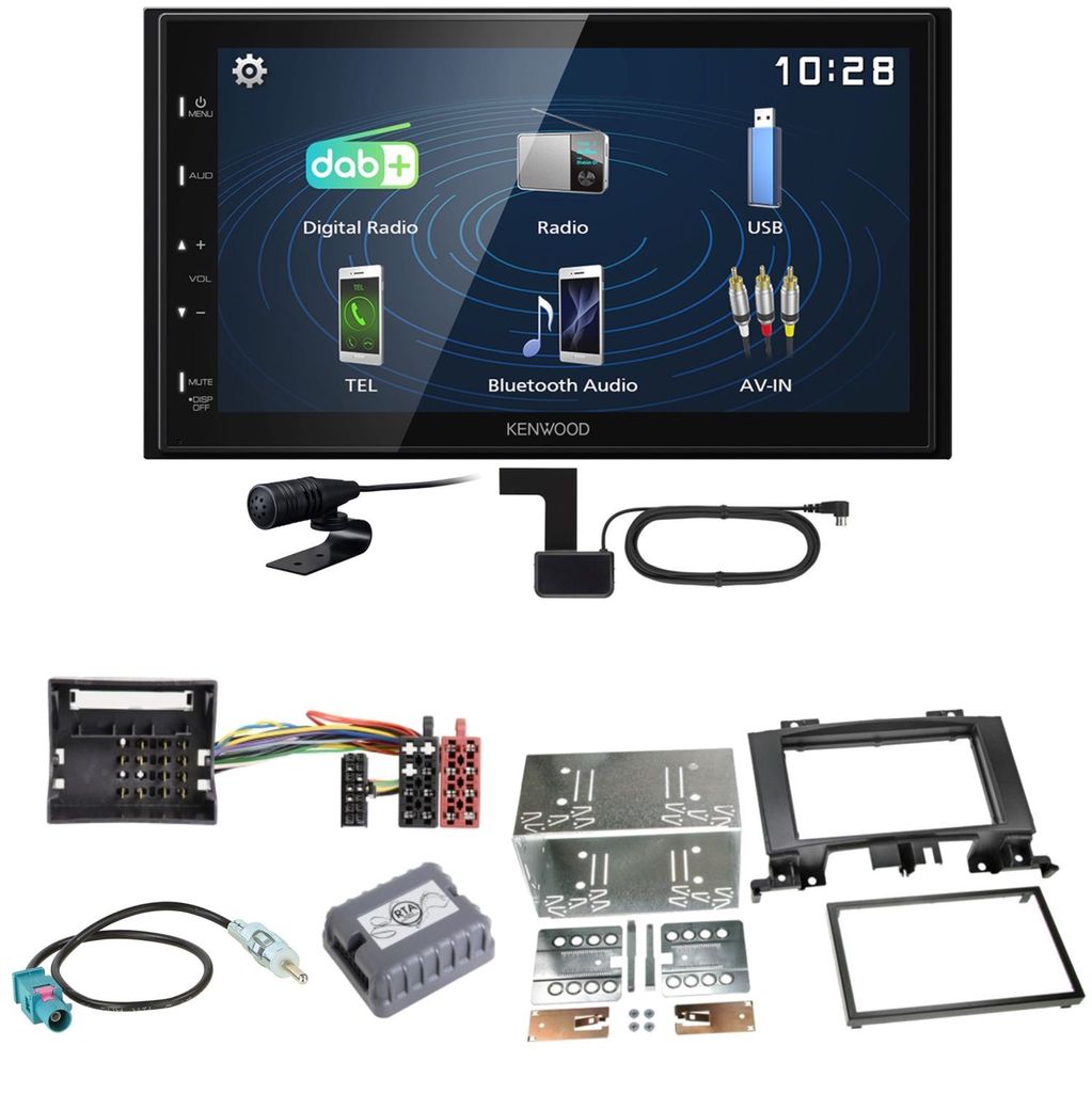 Kenwood DMX129DAB DAB+ Bluetooth Einbauset für Mercedes Sprinter W906 Crafter