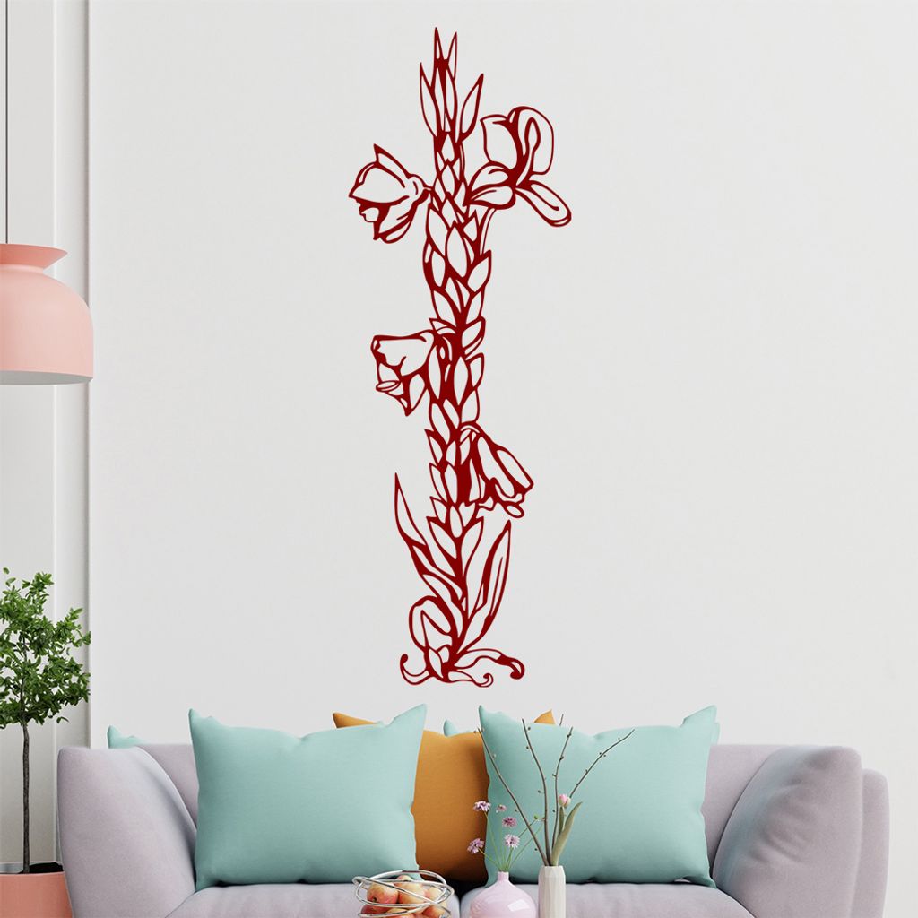 Blumen - Ranken Wandtattoo in 6 Größen - Wandaufkleber Wall Sticker - Dekoration, Küche, Wohnzimmer, Schlafzimmer, Badezimmer