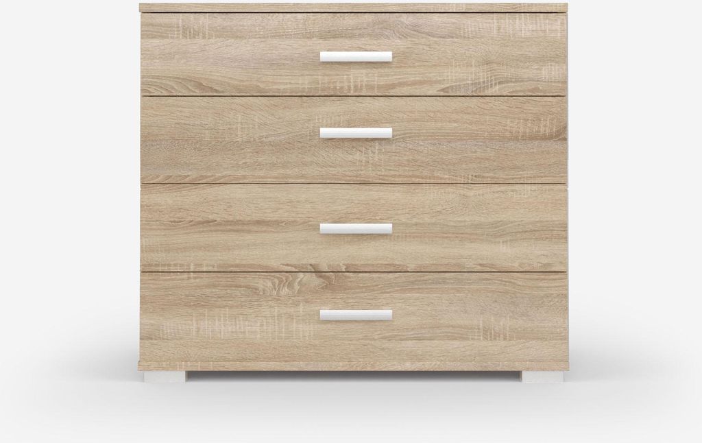 Vikk - Kommode Sideboard, Mehrzweckschrank Komodenschrank, Wohnzimmer Schlafzimmer Möbel, Schlafzimmerschrank mit Minimalistischen Griffen - Kommo...