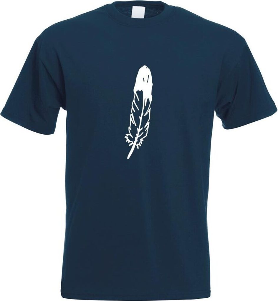 Kiwistar - T-Shirt - Navy - Feder Feather Vogel Bird Motiv Bedruckt Funshirt Design Print - mit Motiv Bedruckt - Funshirt Design - Sport - Freizeit...