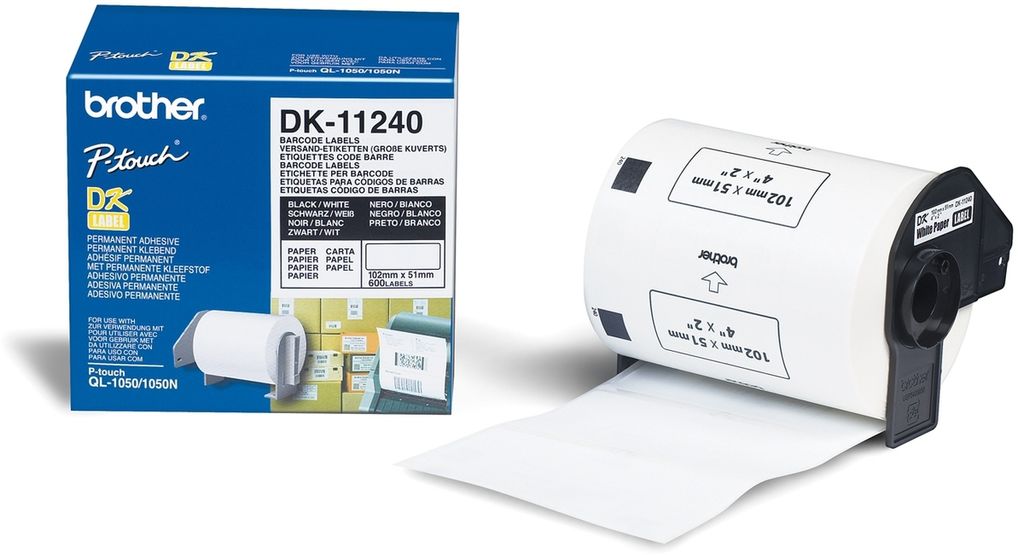 Brother DK-11240 - Schwarz auf Wei - 51 x 102 mm 600 Etikett(en) Versandetiketten