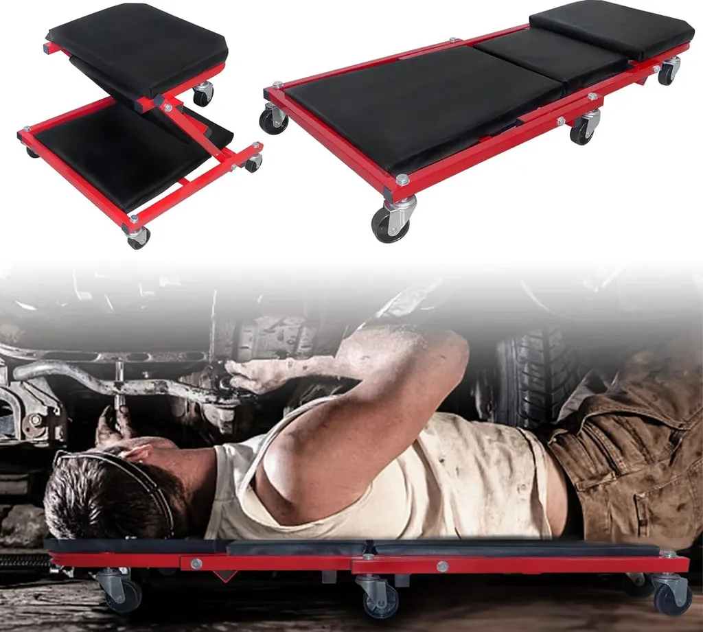 Table roulante atelier pliable 2 en 1 avec 6 roues à billes et 150 KG