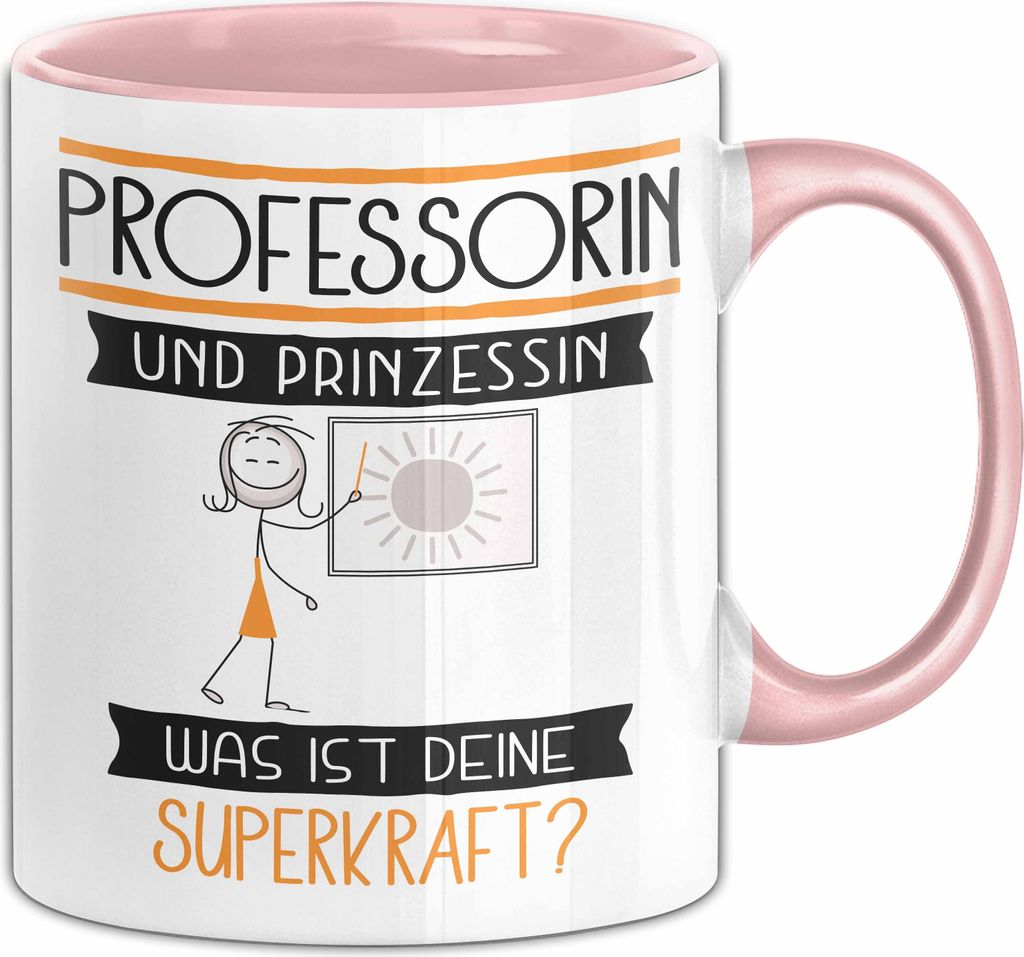 Professorin Und Prinzessin Tasse Geschenk Für Eine Professorin Geburtstag Was Ist Deine Superkraft (Rosa)