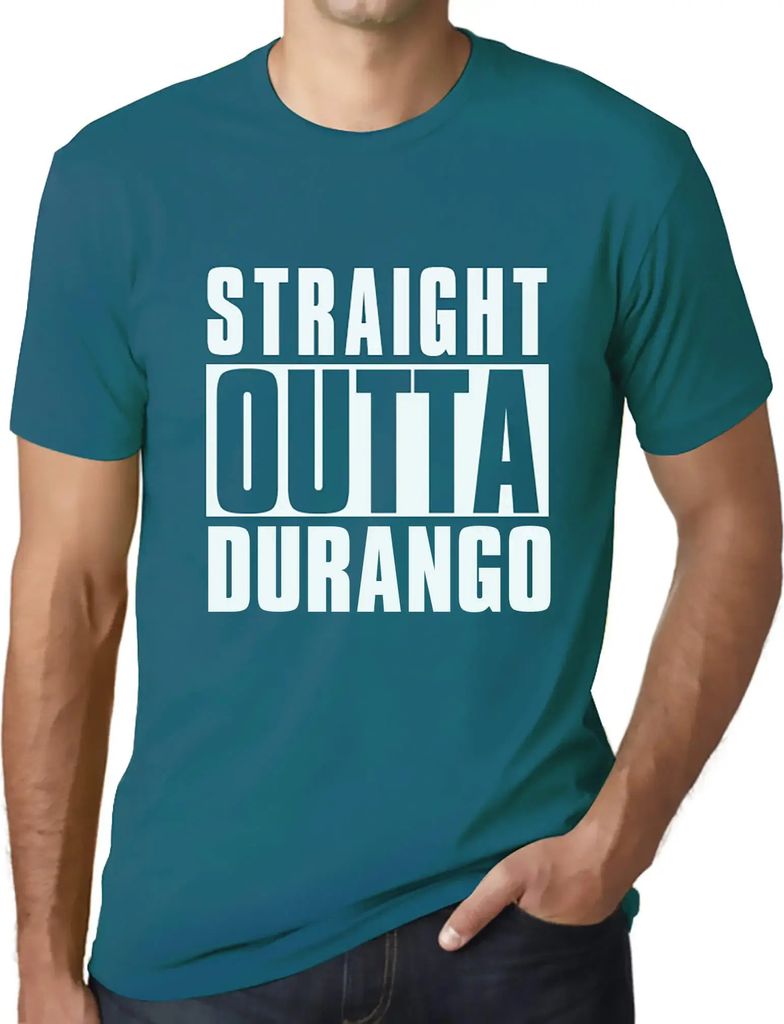 Herren Grafik T-Shirt Straight Outta Durango Öko-Verantwortlich Vintage Jahrgang Kurzarm Lustige Druck Geburtstag Geschenk Mann