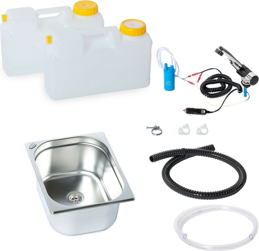 12V Miniküche Campingküche Küchenblock Bausatz Spülbecken 325x265x200mm London