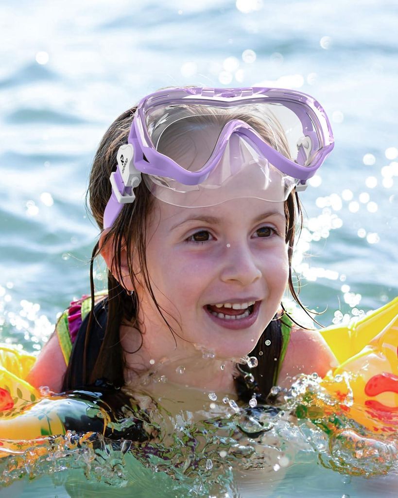 Tauchbrille und Schnorchelset für Kinder - auslaufsicher und beschlagfrei mit 180 Grad Panorama-HD-Sicht, inklusive Nasenklammer - geeignet für J...