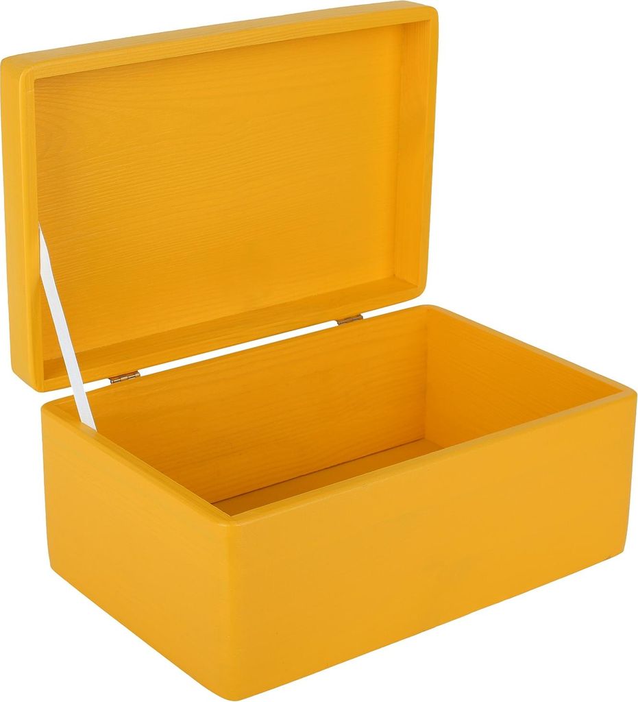 Creative Deco Boite de Rangement en Bois Jaune 30 x 20 x 14 Image du produit 