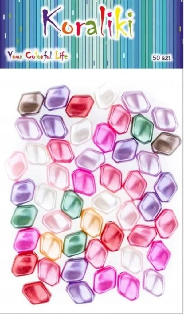 Stock 50 Perline Plastica Colorata Effetto Vetro - Kit Fai da Te Bijoux