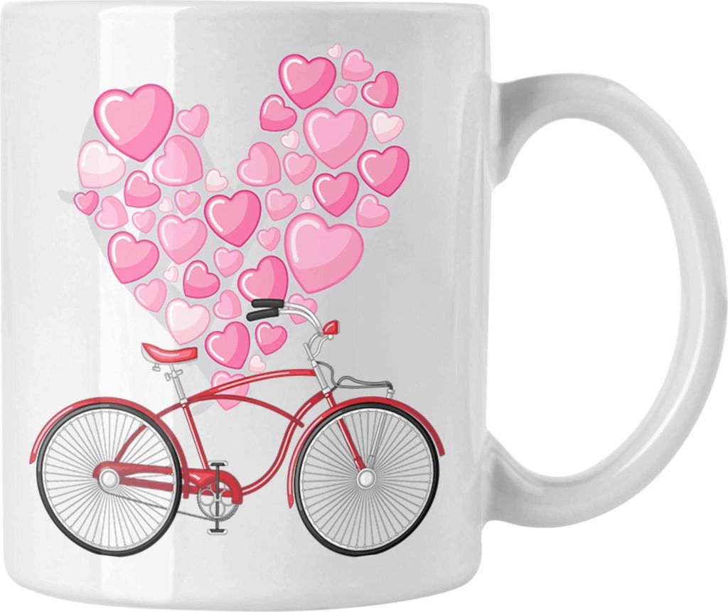 Trendation - Valentinstag Tasse Geschenk Fahrrad Grafik Produktbild 