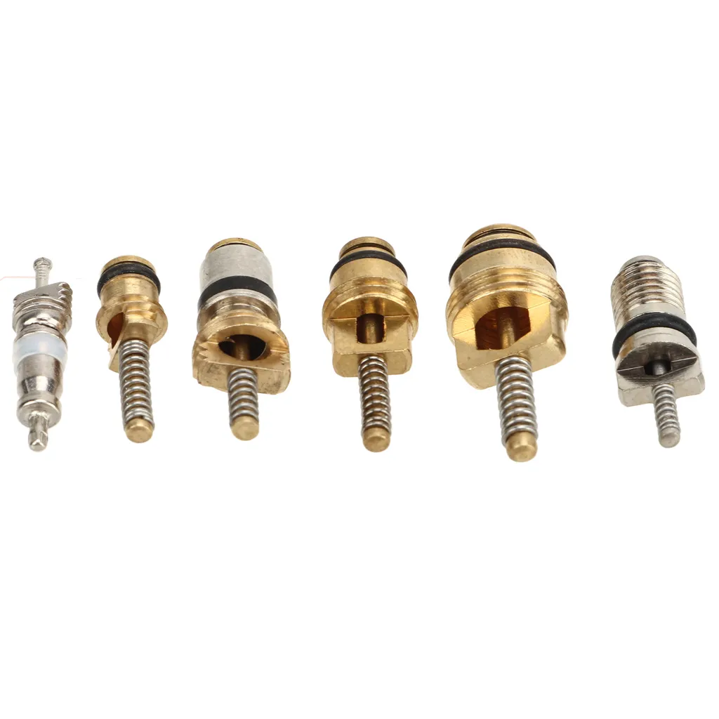 Kit di riparazione del nucleo della valvola di CA, kit del nucleo della valvola di condizionamento d'aria, nucleo della valvola principale di CA, nuclei della valvola di CA automobilistici, nucleo dello stelo della valvola del pneumatico di refrigerazione, kit di strumenti di rimozione del nucleo della valvola - 7