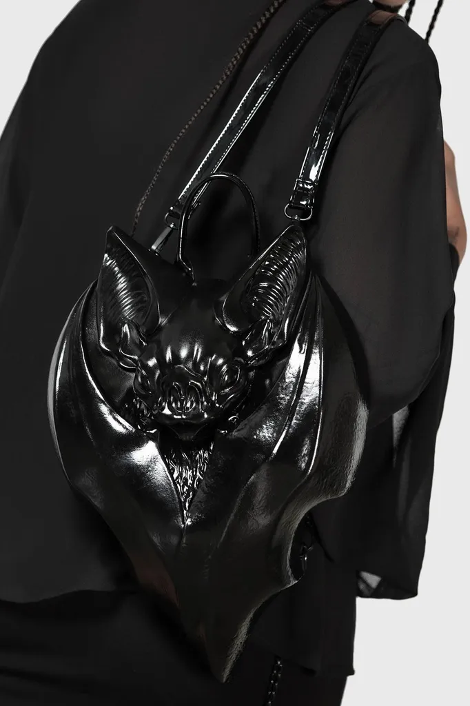 Petit sac à dos gothique KILLSTAR Nightly Bite avec ailes de batte noir - 5