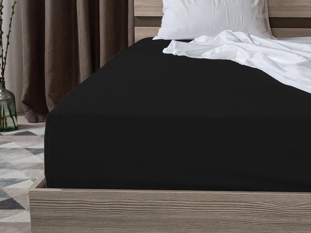Jersey-Spannbettlaken EXKLUSIV schwarz 90 x 200 cm Produktbild 