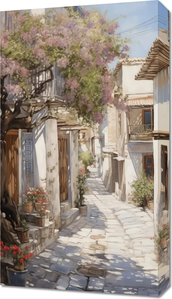 Tableau Image 40 x 70 cm Le charme de la vieille ville - Décoration Murale