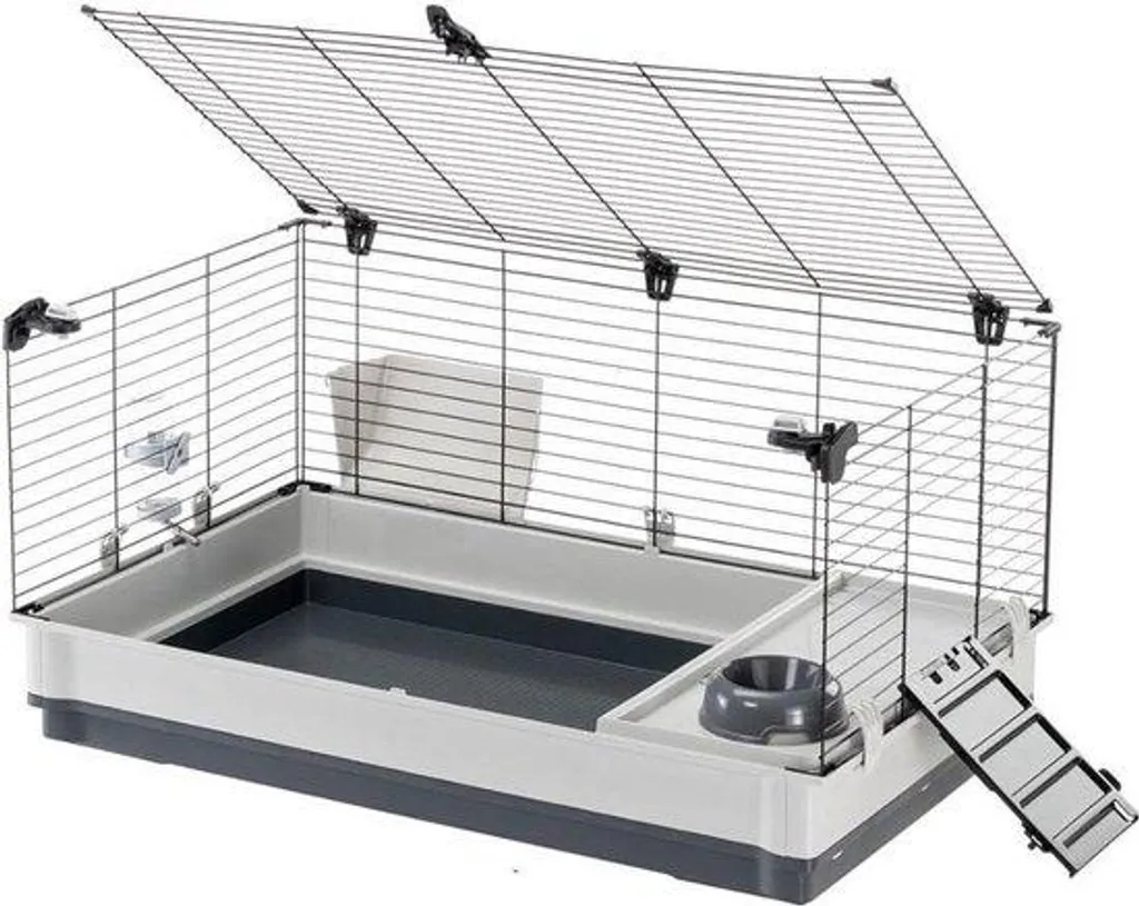 Cage lapin 100 cm anti-projection : fini la litière partout dans la maison
