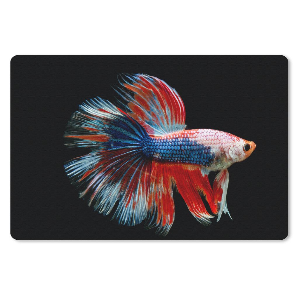 MuchoWow Mauspad Mousepad Fisch - Meerestier - Schwanz - Blau 27x18 cm - Mousepads - Maus Mat - Pad - Mausunterlage - Büroartikel - Desk Matten