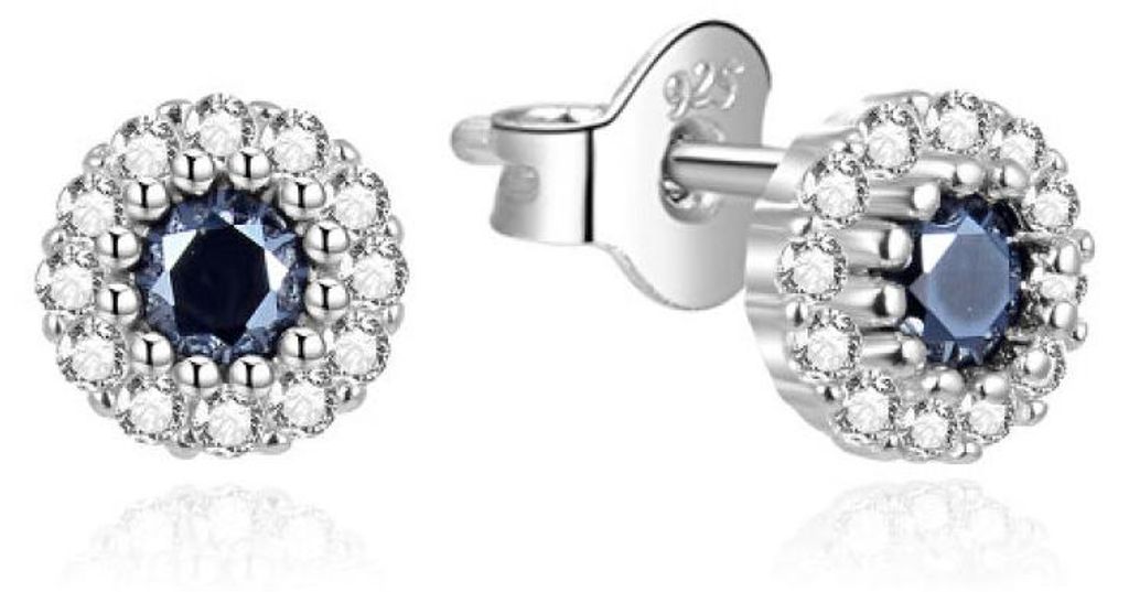 Glitzernde Silberohrringe mit Zirkonen AGUP2351L