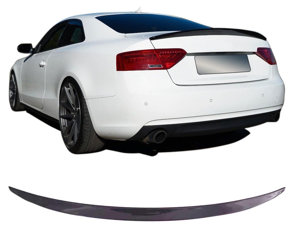Für Audi A5 8T Coupe ab 2007-2016 Heckspoiler Spoilerlippe SCHWARZ GLANZ mit ABE in der Farbe SCHWARZ von Jom Car-Parts GmbH