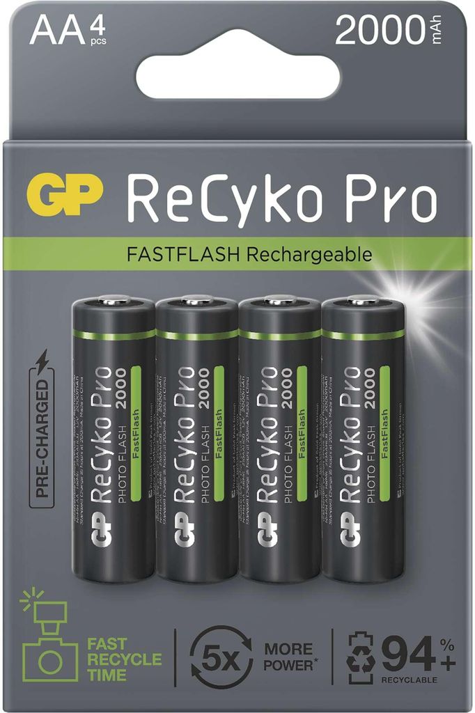 GP Akku 4er Set AA R6 2000mAh fr Fotoblitzgerte