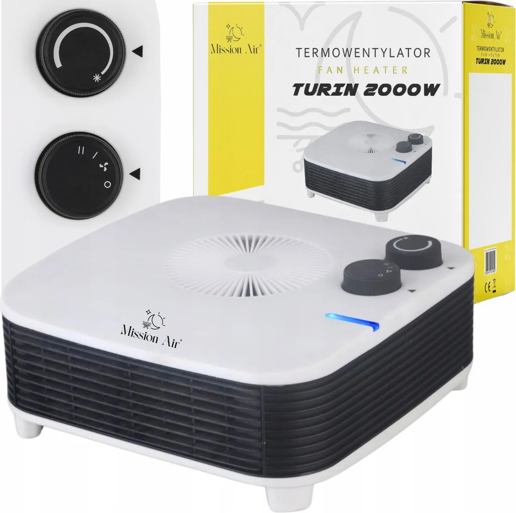 Chauffage d'Appoint Puissant Turin 2000W avec Fonction Souffleuse Pro