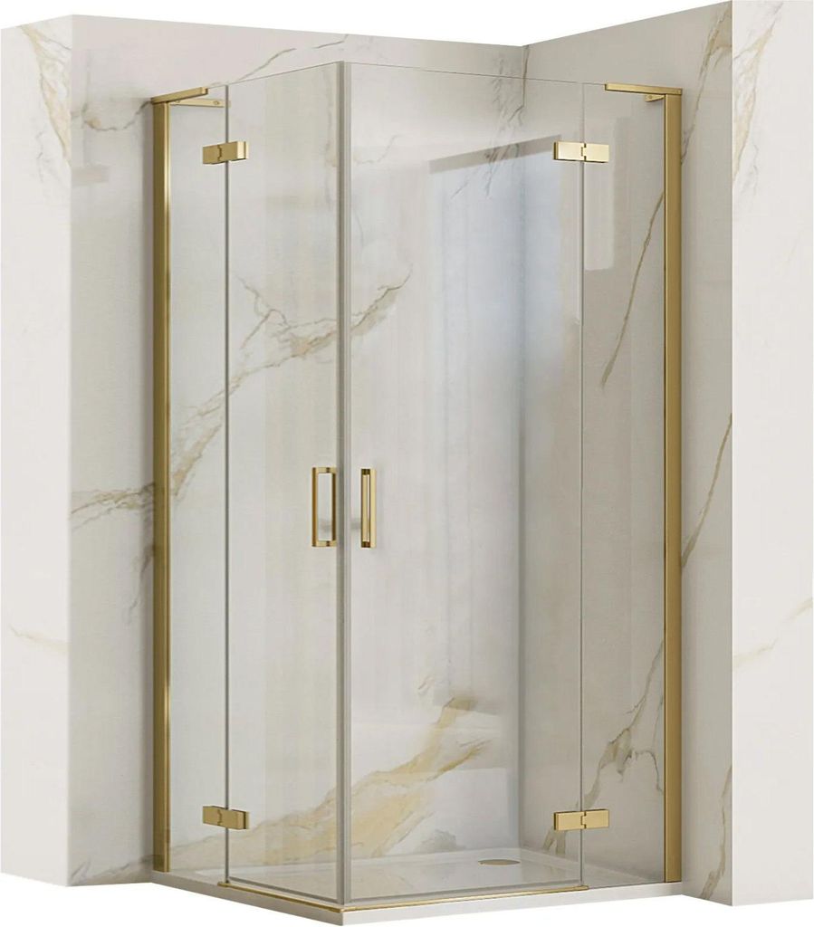 Rea Duschkabine Hugo Double 80X100 Brush Gold Produktbild 