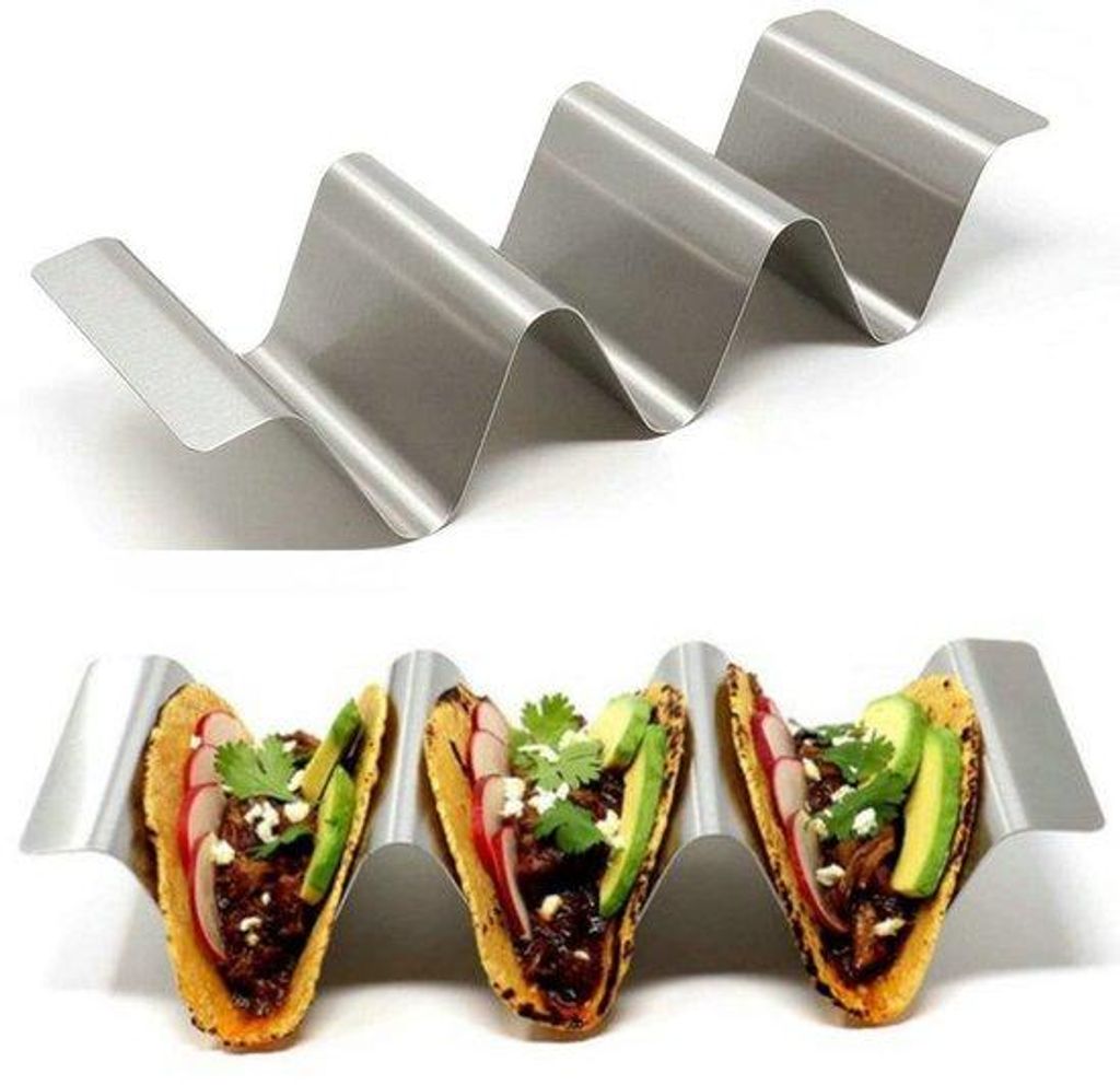 Zwei Stahl Taco-Ständer, Wellen-Standard, Taco-Reihe, für den Einsatz zu Hause und im Restaurant