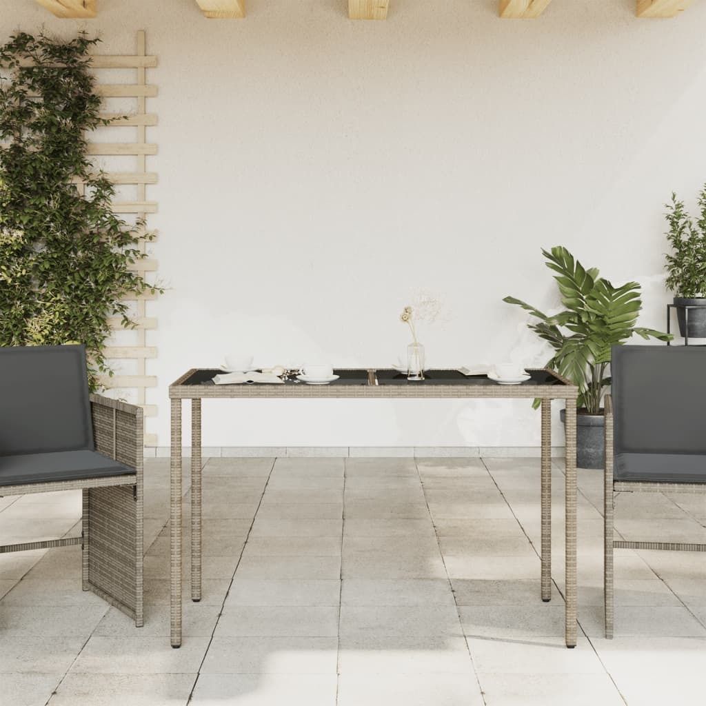 "im Sonderangebot"Esstisch/Outdoor Tisch - Gartentisch - moderne Design - Balkontisch - mit Glasplatte Grau 115x54x74 cm Poly Rattan DEMöbel 8308903