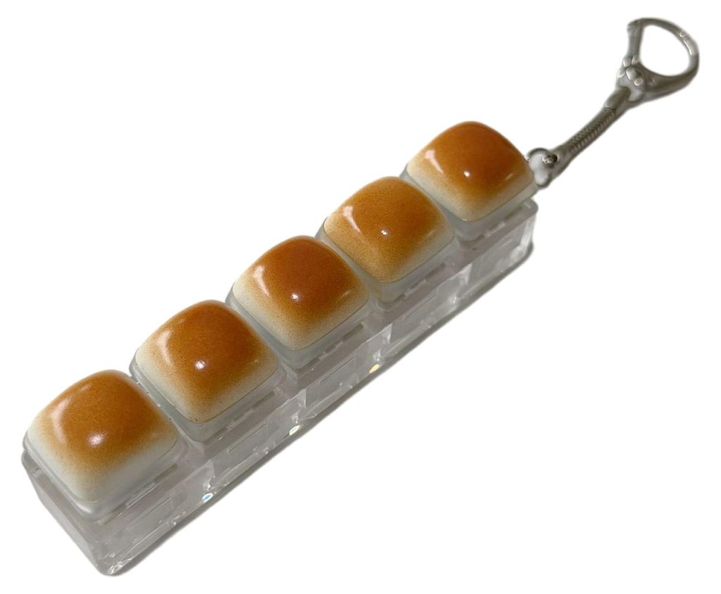Karamellbrot-Fidget-Keyboard-Spielzeug zur Stressbewältigung (1/2/3/4/5/6/9 Tasten) – Fingerklicker-Schlüsselanhänger für Büro, Schule und R...