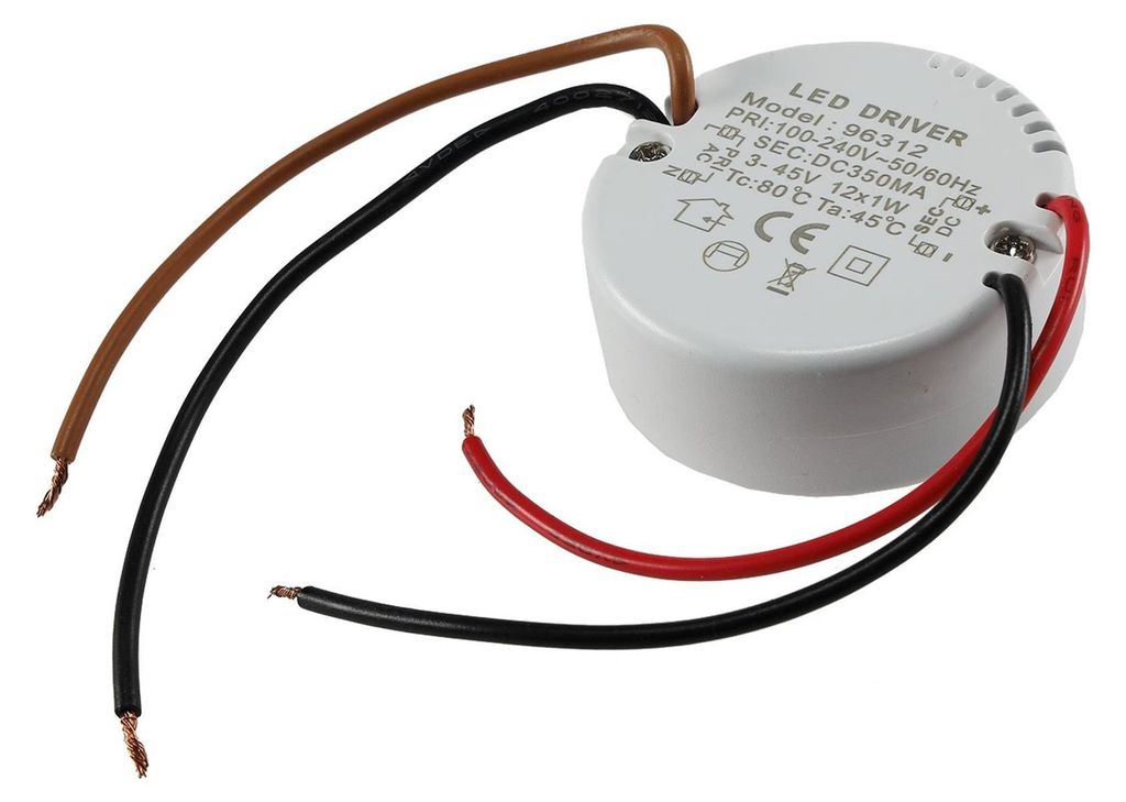 Elektroniczny transformator LED ChiliTec 3-45V, okrągły Zdjęcie produktu 