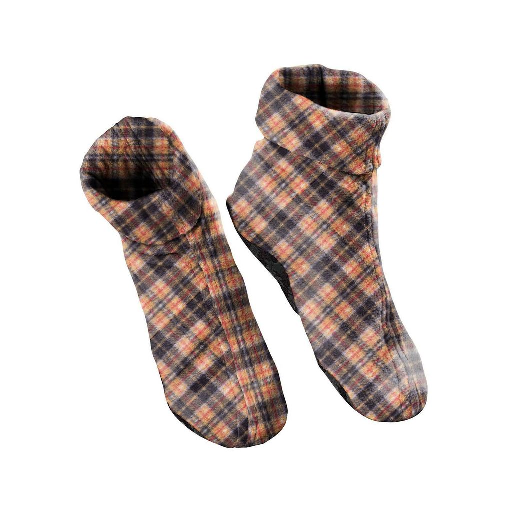 RAIKOU Hüttenschuhe Damen Herren Kuschelsocken aus Micro Fleece Bettschuhe 37/40@#Gelb Check||37/40