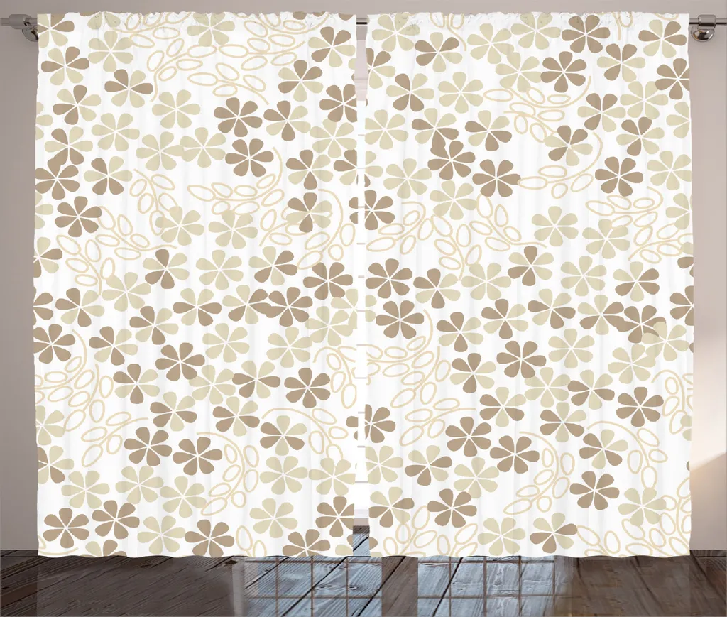 Rideau occultant léger fleurs rustiques 280x175 cm Beige pour Salon
