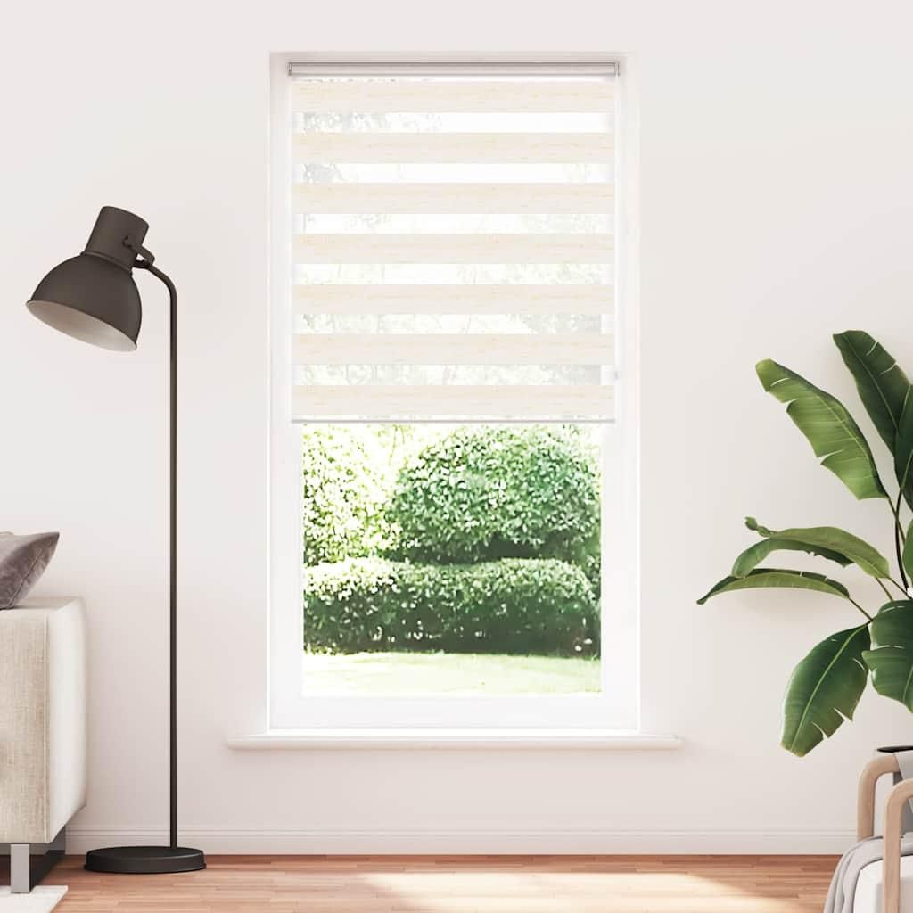 vidaXL Doppelrollo Marmorbeige 95x230 cm Stoffbreite 90,9 Produktbild 