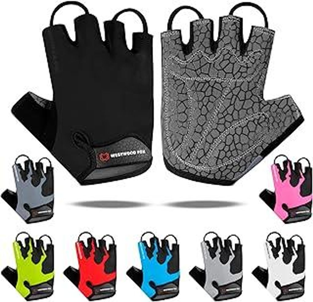 Fahrradhandschuhe, Halbfinger, Unisex, gepolsterte Griffe, Handfläche, Fahrrad, Sommer, Reiten, MTB, Fahrradhandschuhe für Männer und Frauen, ru...