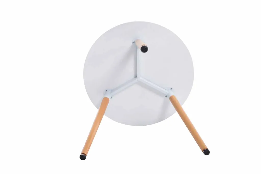 In And OutdoorMatch Leonhard Table d'appoint 80x75cm Blanc et Chêne - 4